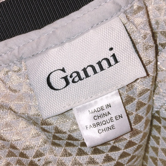 GANNI Gold Brocade Mini Skirt SZ: Large - Picture 3 of 10